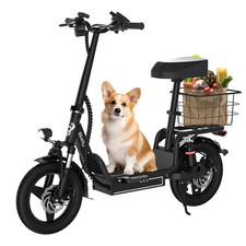 14'' Electric Scooter with Seat 48V 750W Seated Scooter E-Scooter 20Mph Ebike