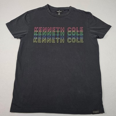 Kenneth Cole Women's T-Shirt Size M Black Graphic Logo Tee Pre-Owned