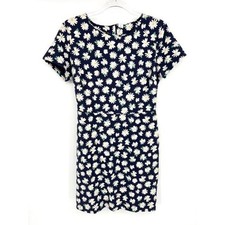 Old Navy Blue Daisy Floral Print Short Sleeve Sheath Dress Summer Size Medium