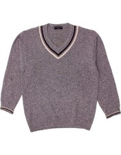 MALAGRIDA Mens V-Neck Jumper Sweater XL Blue Flecked AP05