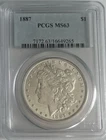 1887-P U.S. Silver Morgan Dollar Coin MS63 PCGS Certified