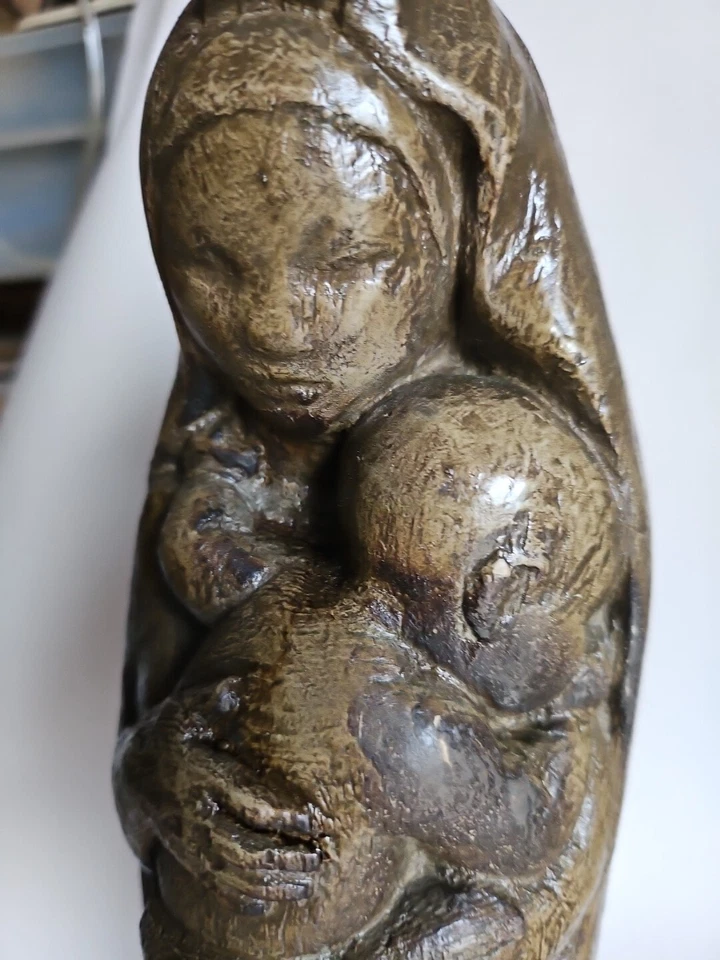 Museum Pieces Inc Madre Niño Escultura Arte Asiático Indio Africano Virgen De Colección 14 Foto 3 de 4