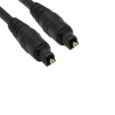KNTK 25 ft Toslink 5.0mm Audio Cable S/PDIF Digital Interface Fiber Black