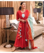 Indian Bollywood Women New Trends Rayon Long kurti with gotta work paint set