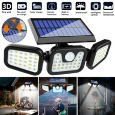 Solar Lamp Security Lights 3 Head 6000LM Motion Sensor Adjustable Flood Lights