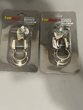 Everstart Battery Terminal lot of 2 Top Post Brass with Wing Nut NIP