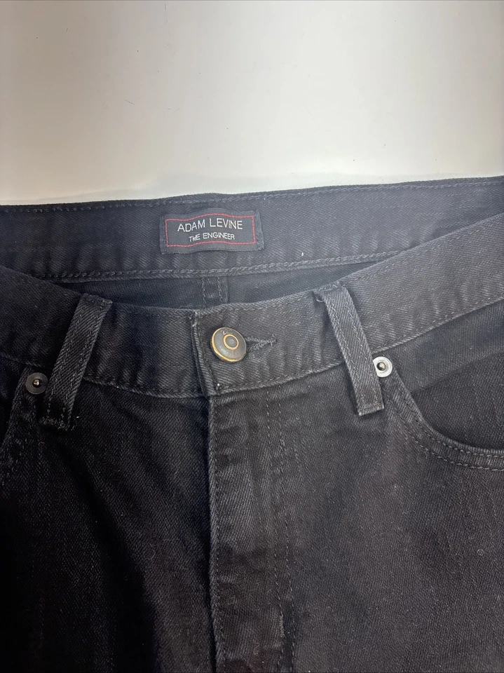 Adam Levine jeans men's 34x32 the engineer straight black stretch denim pants - Image 2 of 4