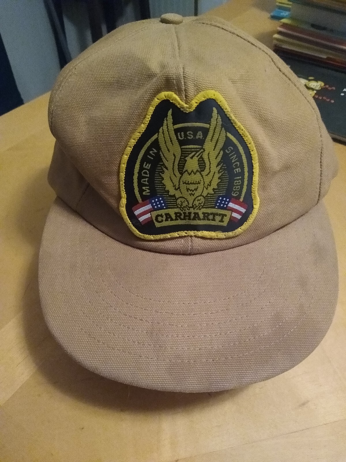 Vintage Carhartt Eagle Patch Snapback Trucker Hat… - image 1