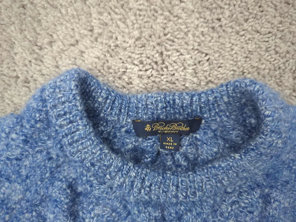 Brooks Brothers Pullover Mens XL Sweater Handknit 50% Alpaca 50% Merino Wool - Image 2 of 4