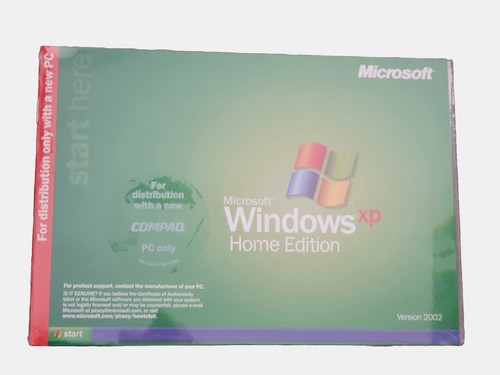 Microsoft Windows XP Home Edition New Sealed Compaq PC IT RARE Version 2002 WOW - Afbeelding 1 van 1