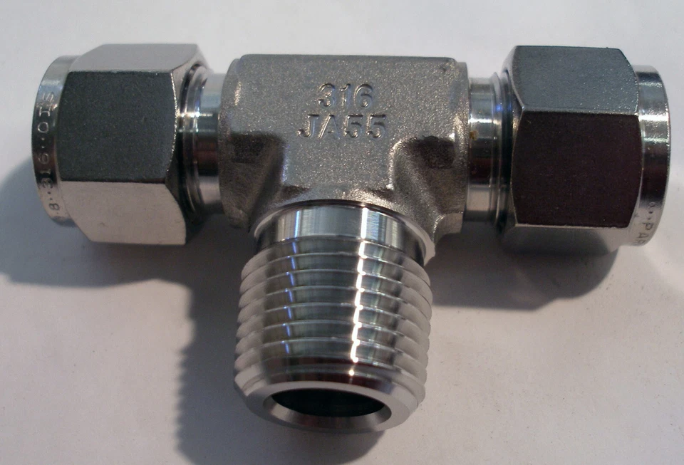 Parker 6MRT6N-316 Stainless Tee Fitting, 3/8" tube OD x 3/8" NPT, A-LOK Series - Image 4 of 4