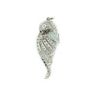 Sterling Silver Aquamarine & White Sapphire Angel Wing Pendant 1.20 Ctw — photo 2