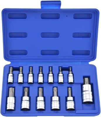 NEIKO 10073A Tamper Proof Torx Bit Socket Set |13-Piece | S2 Steel Bits & Cr-V