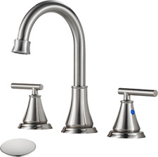 8 Inch Widespread Bathroom Sink Faucet 3 Hole, Brushed Nickel Bathroom Faucet wi