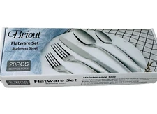 Silverware Set, Briout Flatware Set Service for 4 Stainless Steel Cutlery Set 20