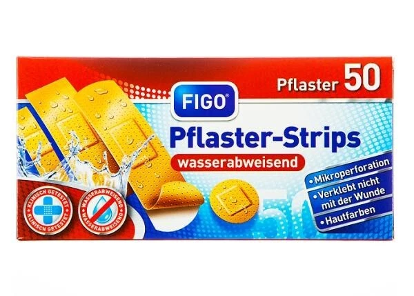 FIGO 50 Stück Wundpflaster Set Fingerpflaster Pflaster Strips Wasserabweisend