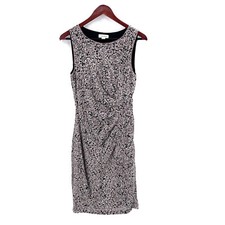 Calvin Klein Black Beige Sleeveless Lace Floral Sequined Sheath Dress Womens 8