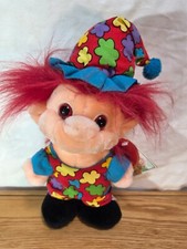 Vintage Troll Plush with Hat Colorful Outfit original Trolio 10" Plush Troll