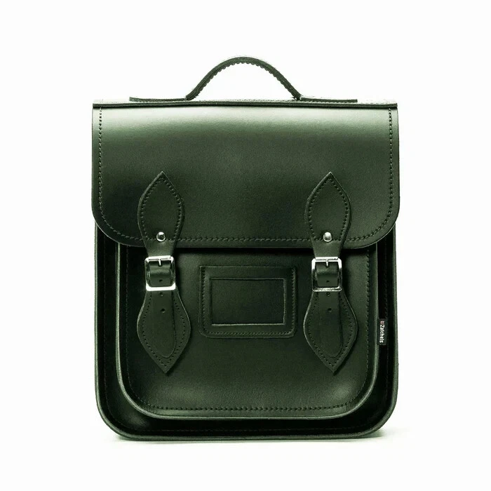 Leather Backpack Bag Plus Size in Ivy Green Handmade