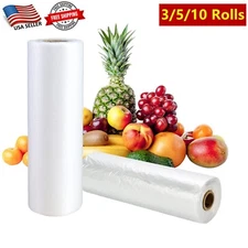 12" x 20" Plastic Produce On Roll Clear Bag Grocery Kitchen Food Fruit Vegetable