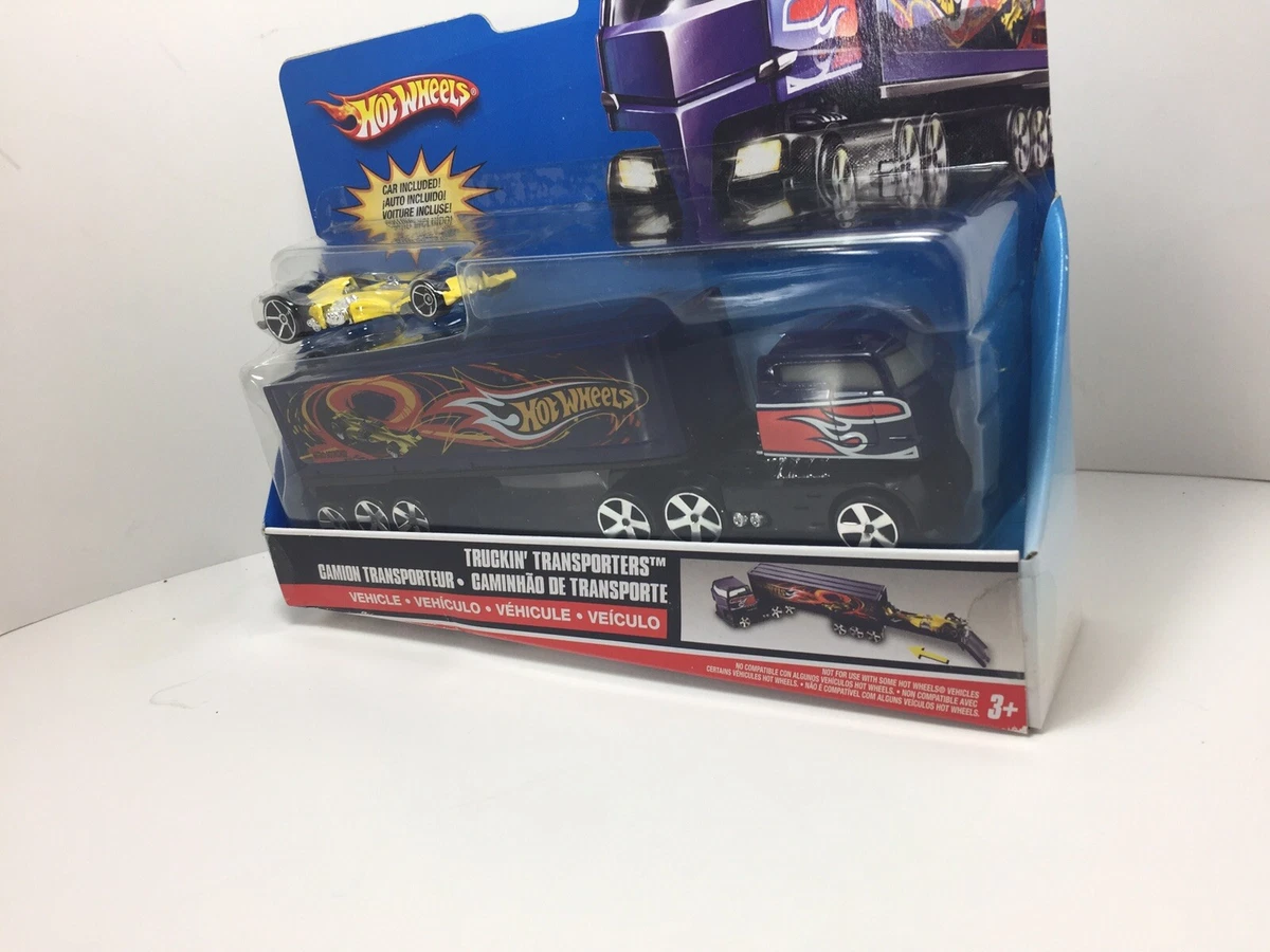 Hot Wheels Truckin Transporters Tractor Trailer Nitro Scorcher Dragster  Race Car