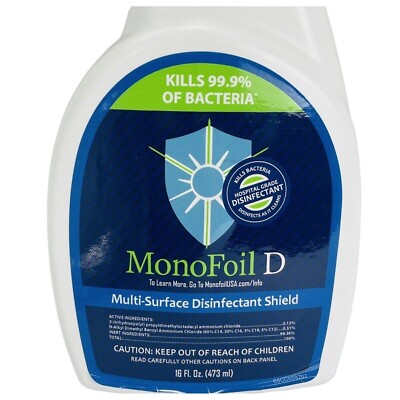 MonoFoil D Multi Surface Disinfectant Shield Unscent Spray Kills 99.9% Bacteria