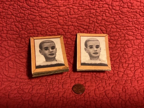 Two VINTAGE 1962 MATTEL BARBIE DREAM HOUSE #816 CARDBOARD PICTURE OF KEN