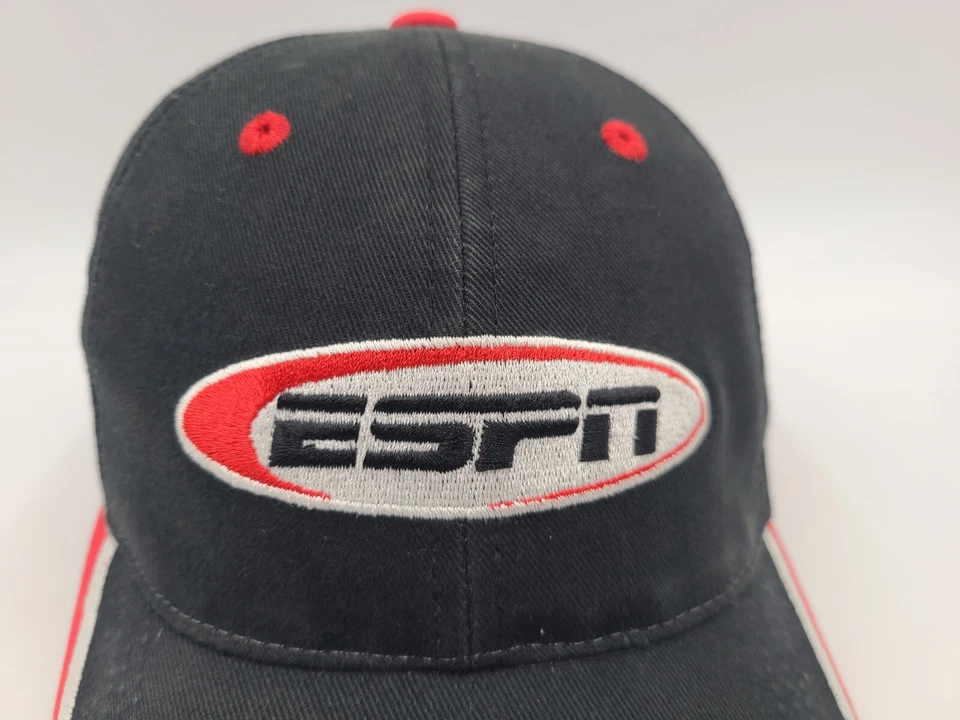 ESPN Worldwide Leader In Sports Strapback Adjustable Hat Cap Men Women Black Red - Image 4 of 4