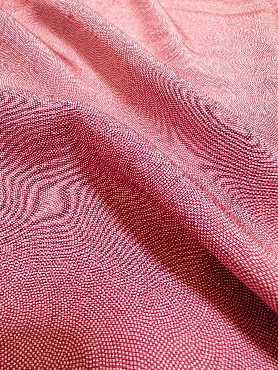 Vintage Japanese kiomono fabric silk Burguandy Base 65