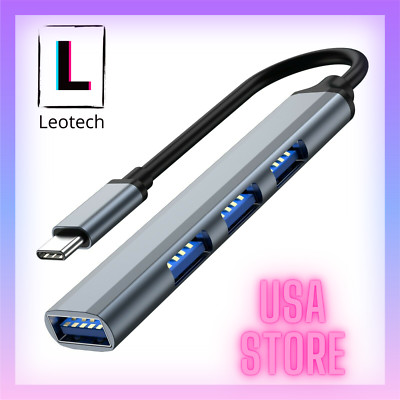 USB-C Type C to USB 3.0 4 Port Hub Splitter for PC Mac Phone MacBook Pro iPad