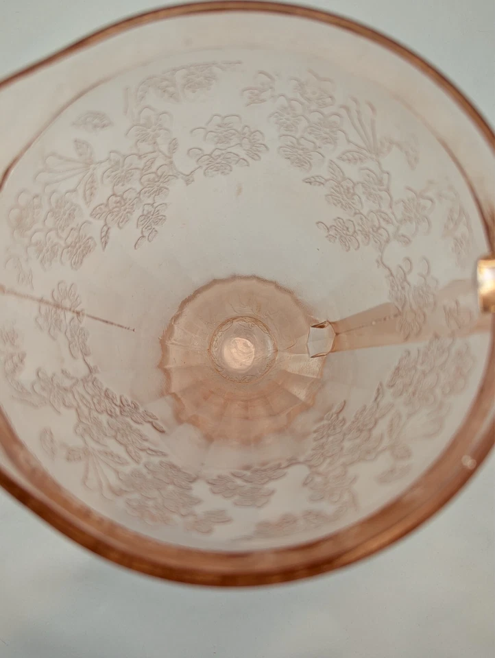 Jeannette Cherry Blossom Pink 36 Oz Cone Shaped Pitcher Depression 1930s Glass - Image 4 of 4