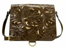Patricia Nash ILINA OLIVE Cut Out Tooled Leather Crossbody Bag-NWOT-BEAUTIFUL 