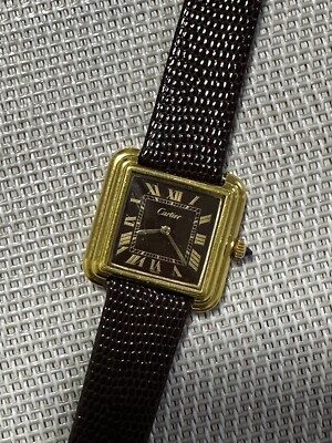Cartier Stepped Tank Pre-Must 25716 Square Electroplated Gold
