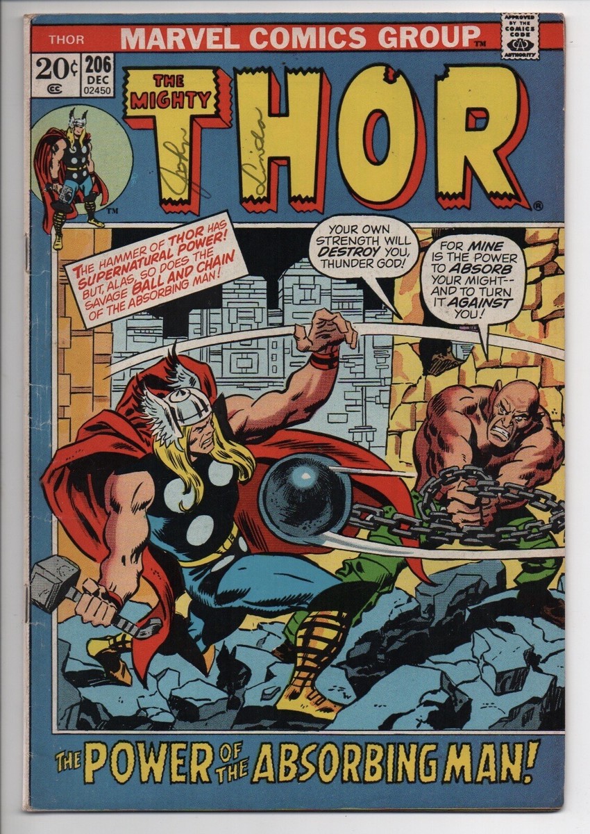 THE MIGHTY THOR marvel comics バインダー　1970 The Mighty Thor 206 Marvel Comic Book 1972 The Power Of The