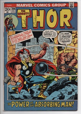 The Mighty Thor 206 Marvel Comic Book 1972 The Power Of The