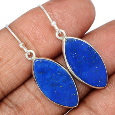 Natürlicher Lapislazuli - Afghanistan 925 Sterling Silber Ohrringe Schmuck CE39732