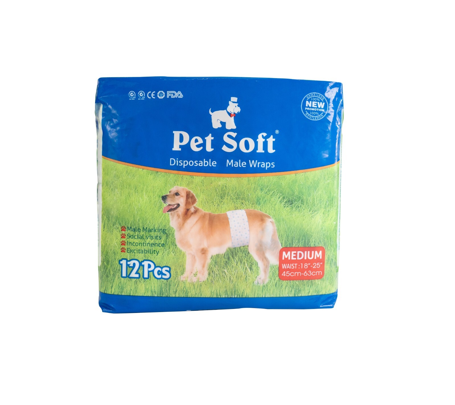 Pet Soft 2packs*12pcs Male dog  wraps disposable diaper buy more up to 10% off