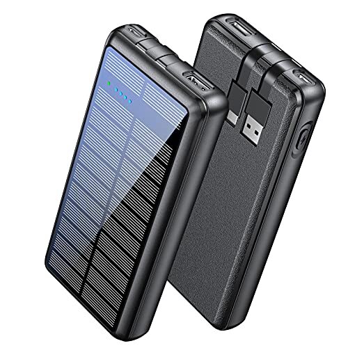 36800mAh Solar Power Bank with Dual USB Ports and LED Light-image