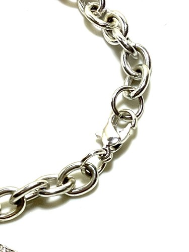 Silver Initial S Letter Made With Swarovski Crystals Pendant Charm Bracelet - Picture 5 of 7