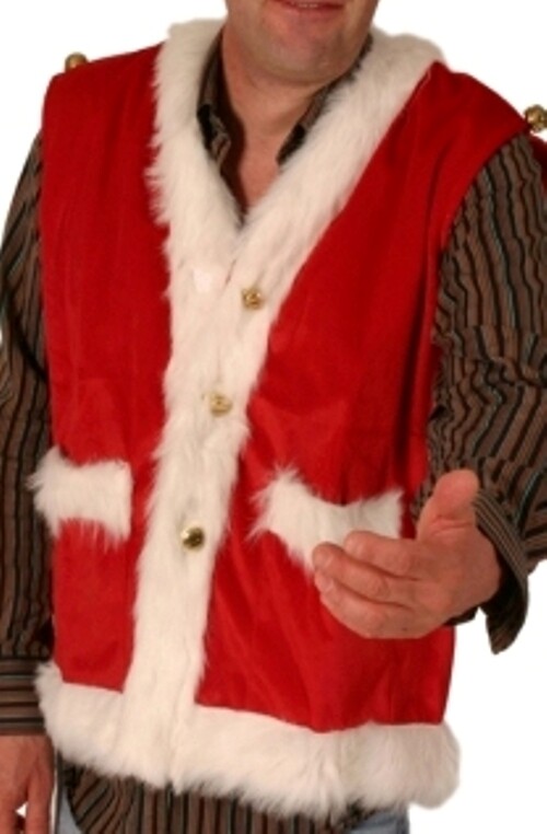 Santa Chaleco Con Campanas - Papá Noel Disfraz - Fino con Peluche