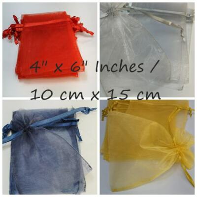 Favor Bags Sachets Organza 10x15 100PCS Organza Bags, 4x6 Inch