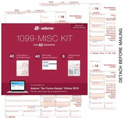 Misc Kit Adams 2019 1099-MISC Tax Kit and 1096, Laser Tax for 40 Recipients | eBay