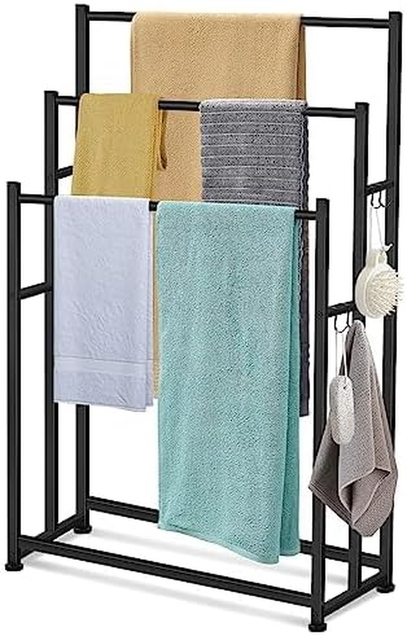 47.6 Inch Tall Free Standing Towel Racks 3 Tier Pool Towel Rack Outdoor