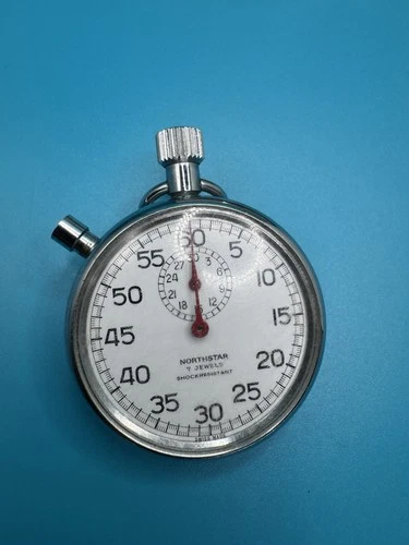 Stopwatch Swiss Made 7 Jewels, Northstar Shock Resistant, Vintage, WORKS