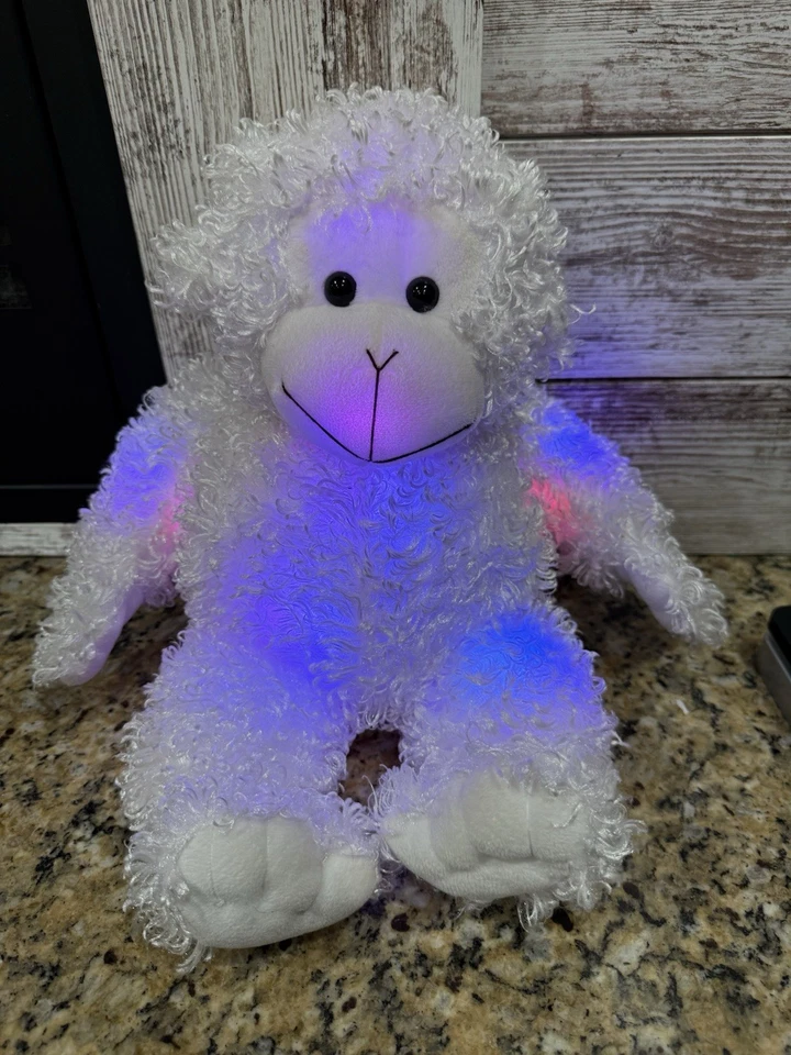 Cepia Glo E Mono Blanco Peludo Color Cinética 15" Iluminado Peluche Lovey Juguete Raro Foto 4 de 4
