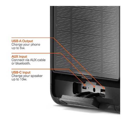 Cygnett FreePlay Solar Wireless 10W Speaker w/ 8,000mAh Power Bank - Black - 第 2/3 張圖片