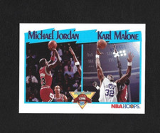 1991-92 NBA Hoops Michael Jordan & Karl Malone League Leaders #306  (B)