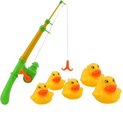 bath time rubber fish hooks Hook A Duck Game Bath Floating Game Fishing Time Indoor Outdoor Toy Rod