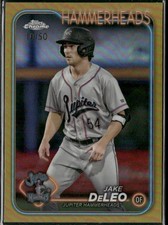 Jake DeLeo 2024 Topps Pro Debut #PDC-123 Chrome Gold Refractor #/50 Marlins