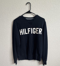 Tommy Hilfiger Men's Navy Fleece Crew Neck Logo Pullover Sweatshirt Size S